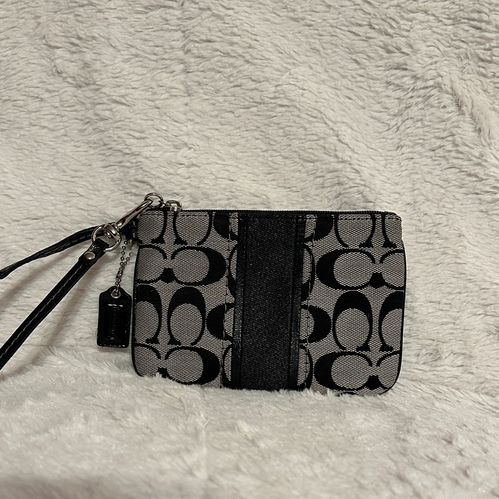 Coach Black and Gray Wristlet